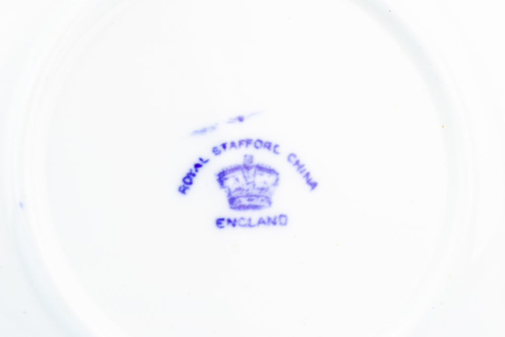 Blue & White Coffee Cup and Plate, English Early 1900s