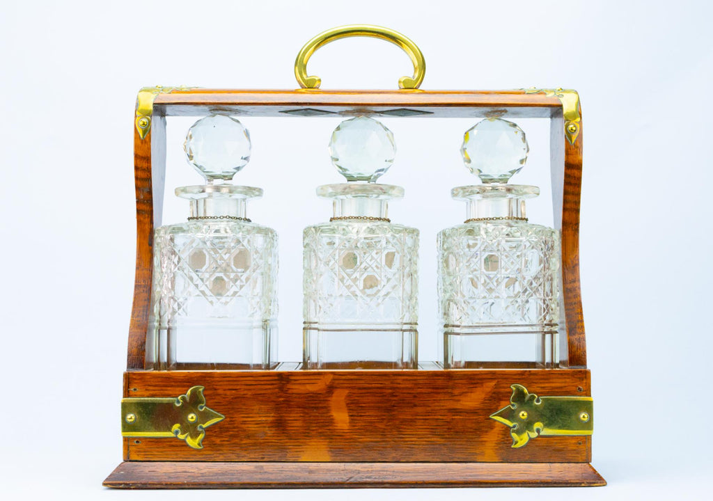 Tantalus with Three Square Decanters, English Early 1900s