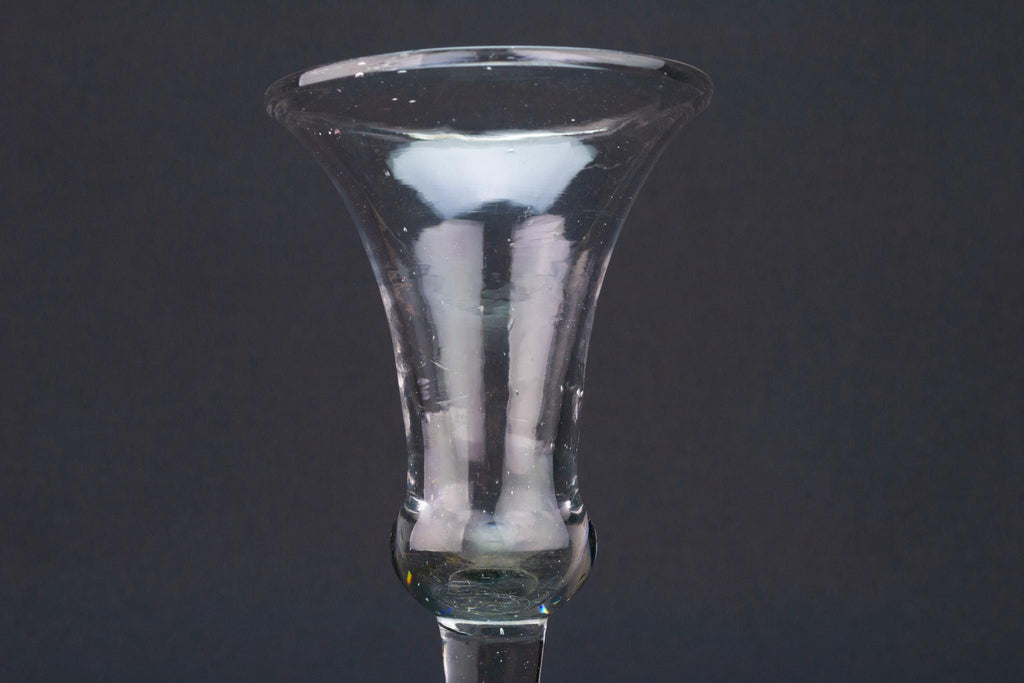 Beautiful Flute Wine Glass, English circa 1755