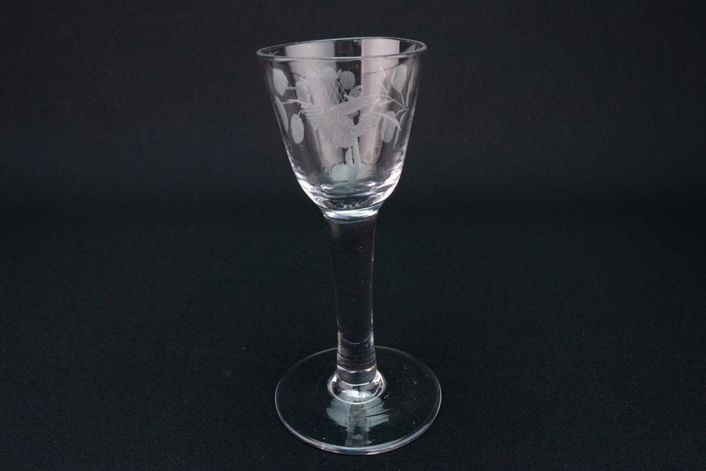 Engraved Port Glass, English Circa 1750