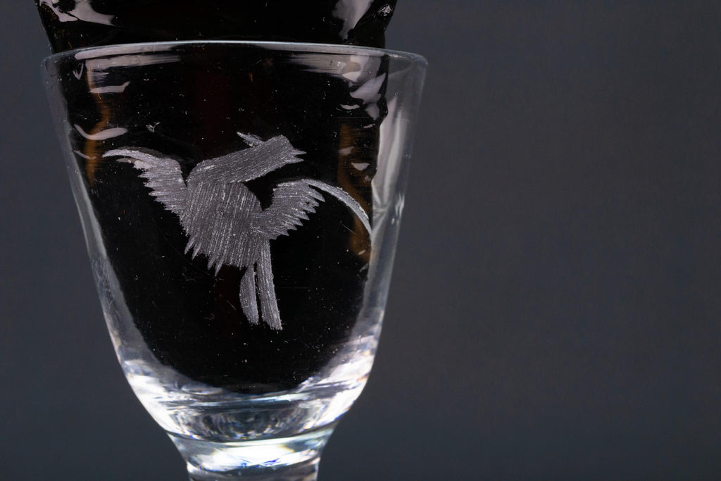 Engraved Port Glass, English Circa 1750