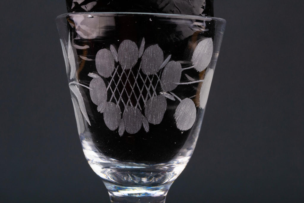 Engraved Port Glass, English Circa 1750