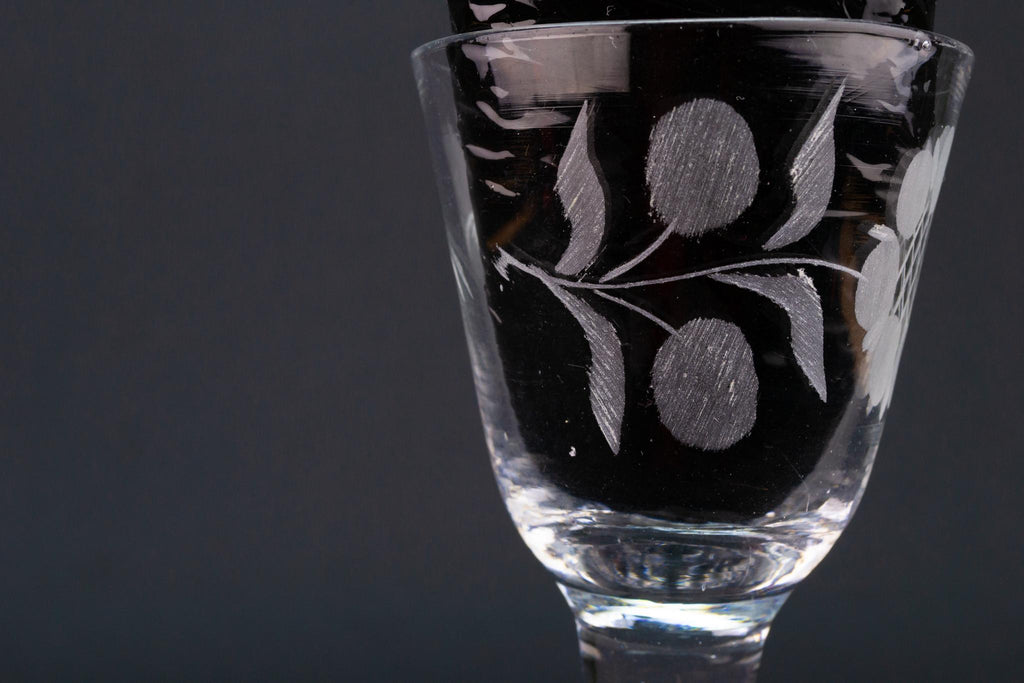 Engraved Port Glass, English Circa 1750