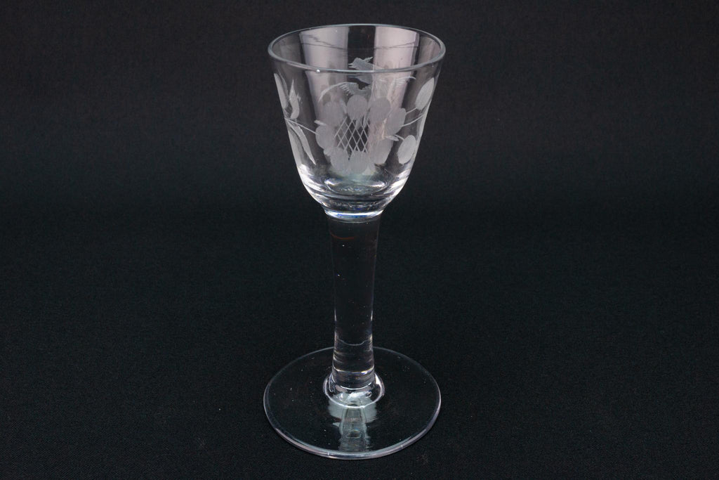 Engraved Port Glass, English Circa 1750