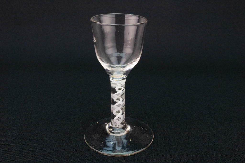 Wine Glass Flute on Air Twist Stem, English circa 1765