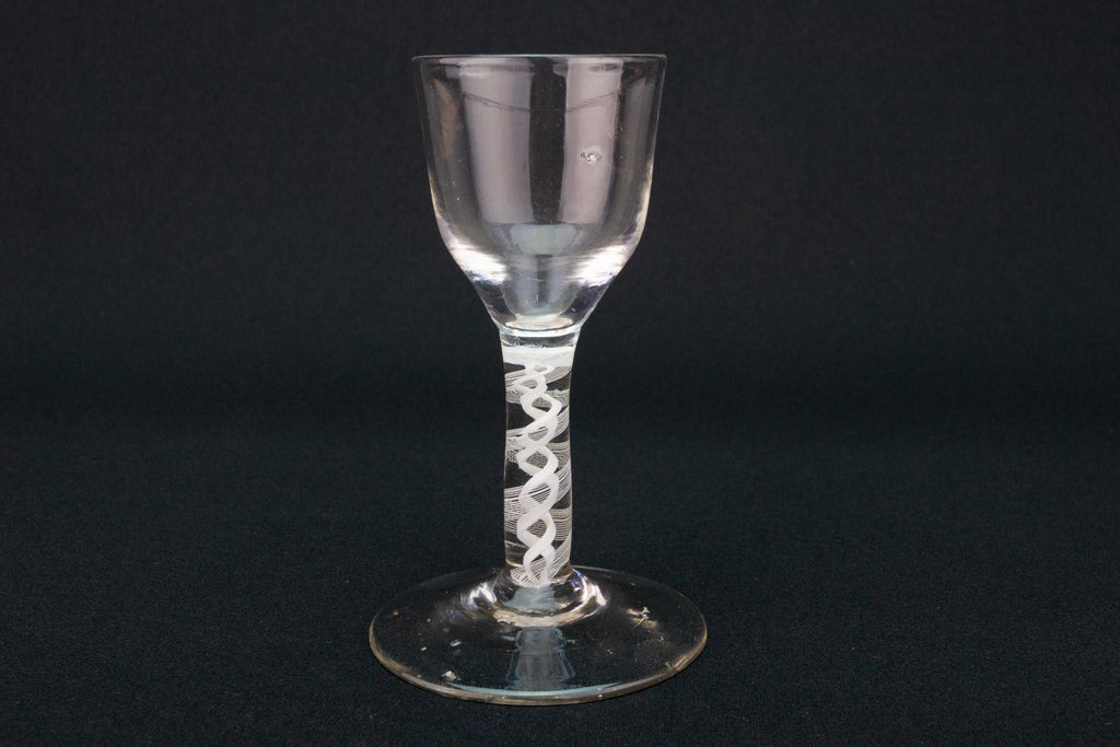 Wine Glass Flute on Air Twist Stem, English circa 1765