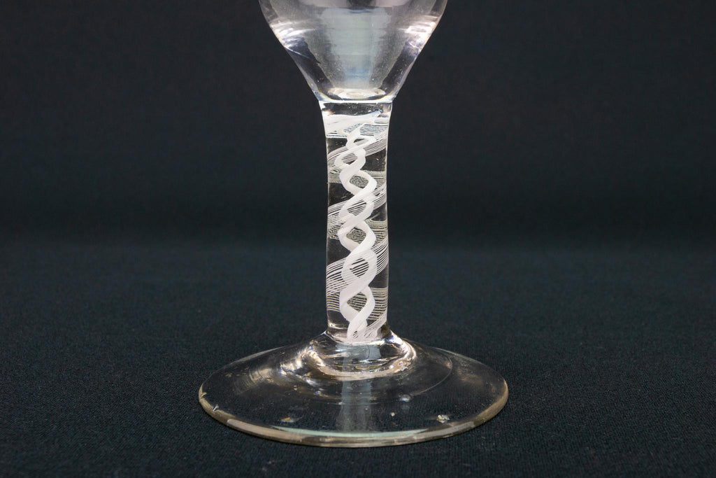 Wine Glass Flute on Air Twist Stem, English circa 1765