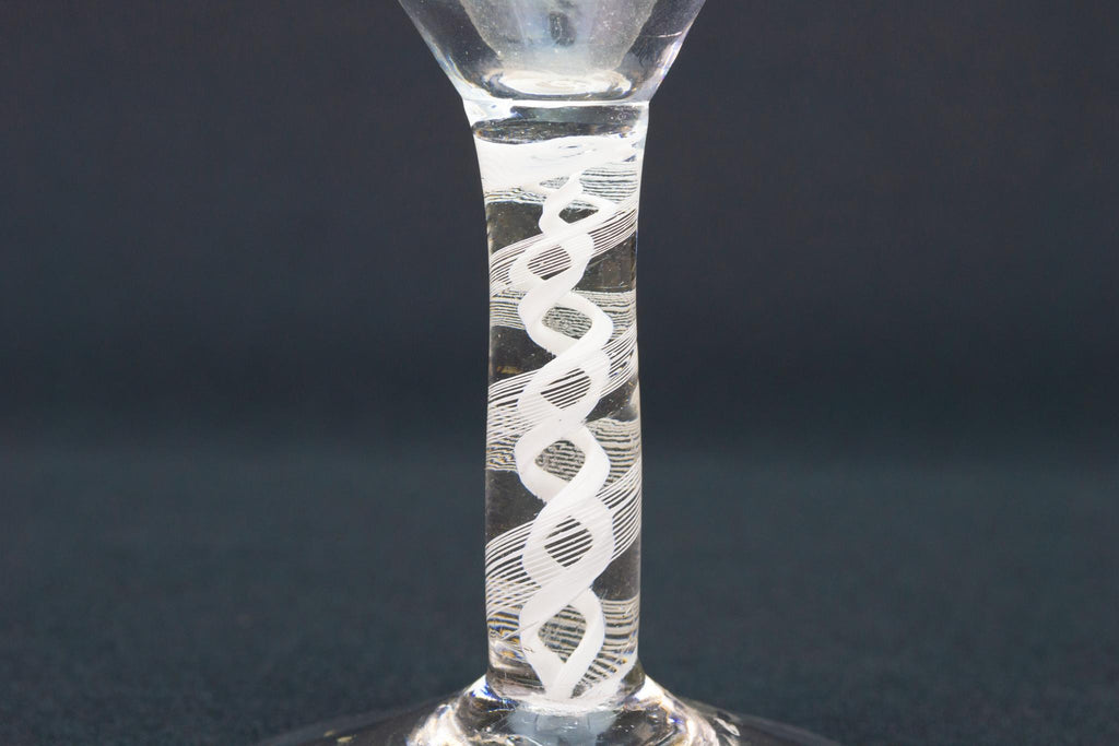 Wine Glass Flute on Air Twist Stem, English circa 1765