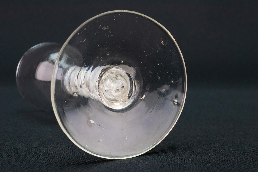 Wine Glass Flute on Air Twist Stem, English circa 1765