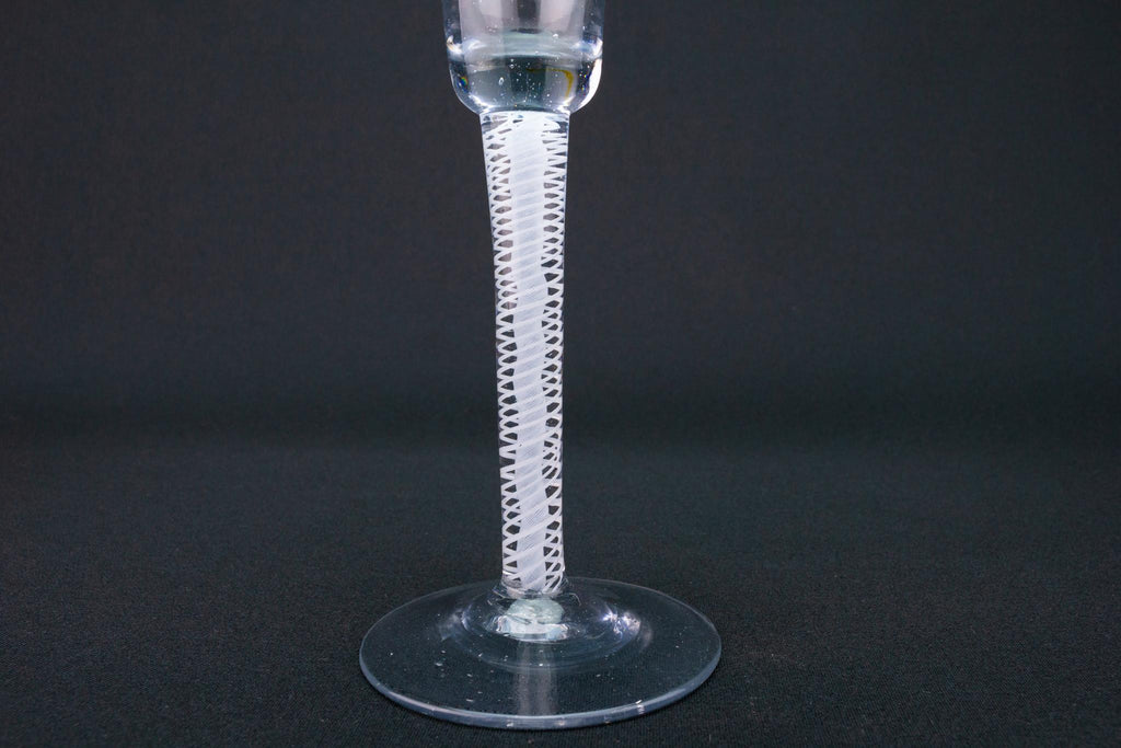 Wine Glass Flute on Air Twist Stem, English circa 1760