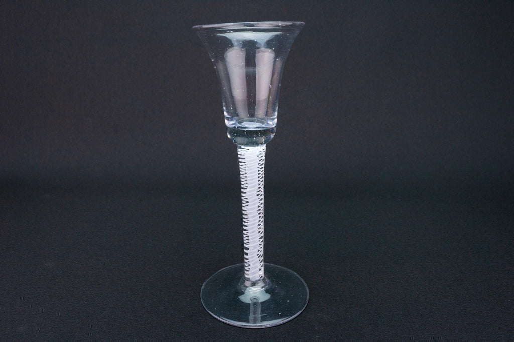 Wine Glass Flute on Air Twist Stem, English circa 1760