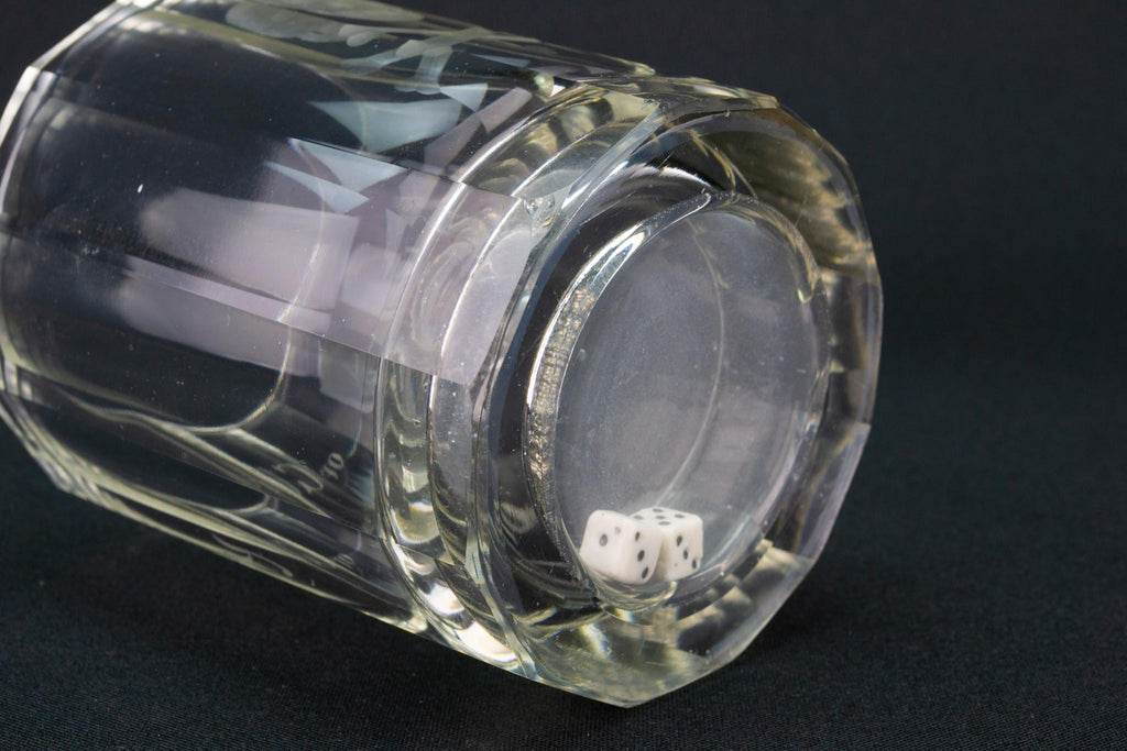 Death or Glory Dice Whisky Glass, English circa 1820
