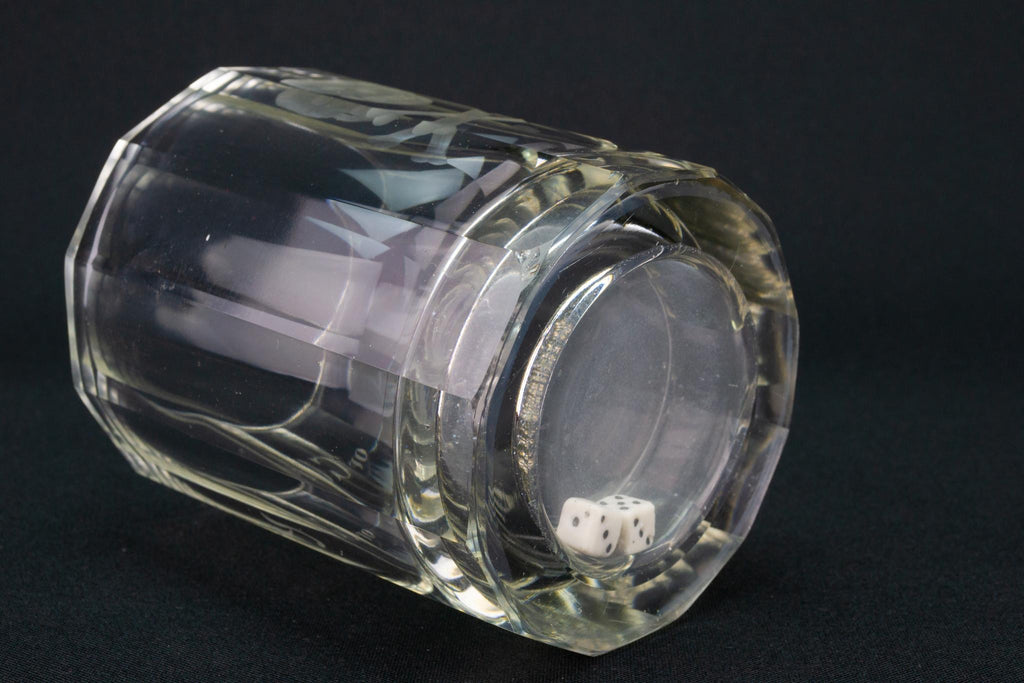 Death or Glory Dice Whisky Glass, English circa 1820