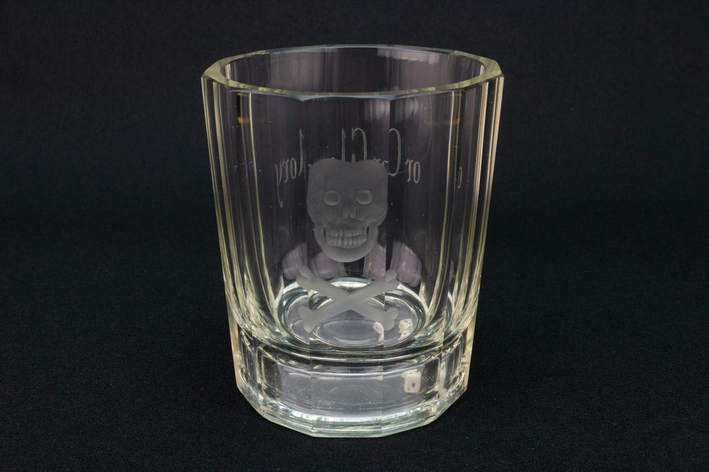 Death or Glory Dice Whisky Glass, English circa 1820