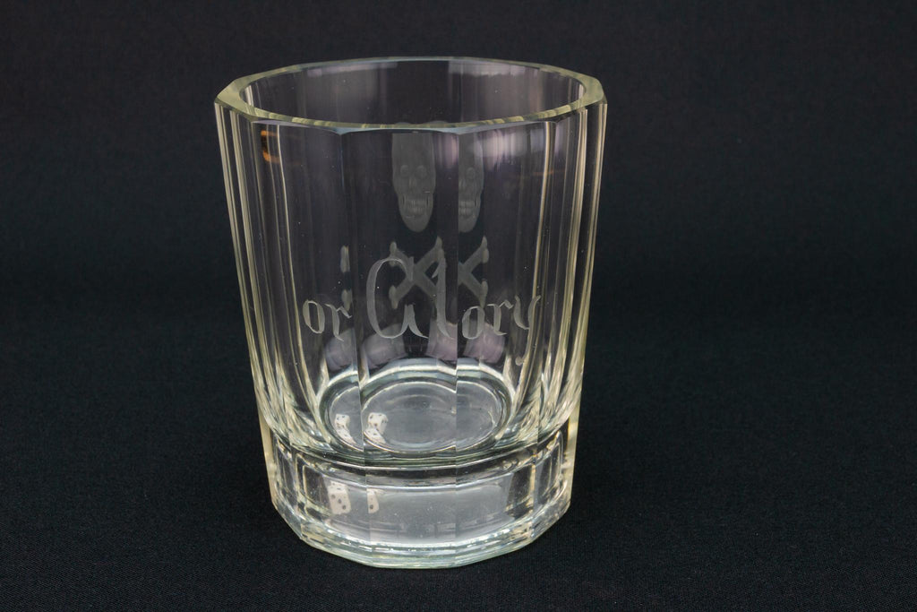 Death or Glory Dice Whisky Glass, English circa 1820