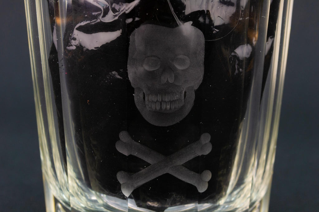 Death or Glory Dice Whisky Glass, English circa 1820