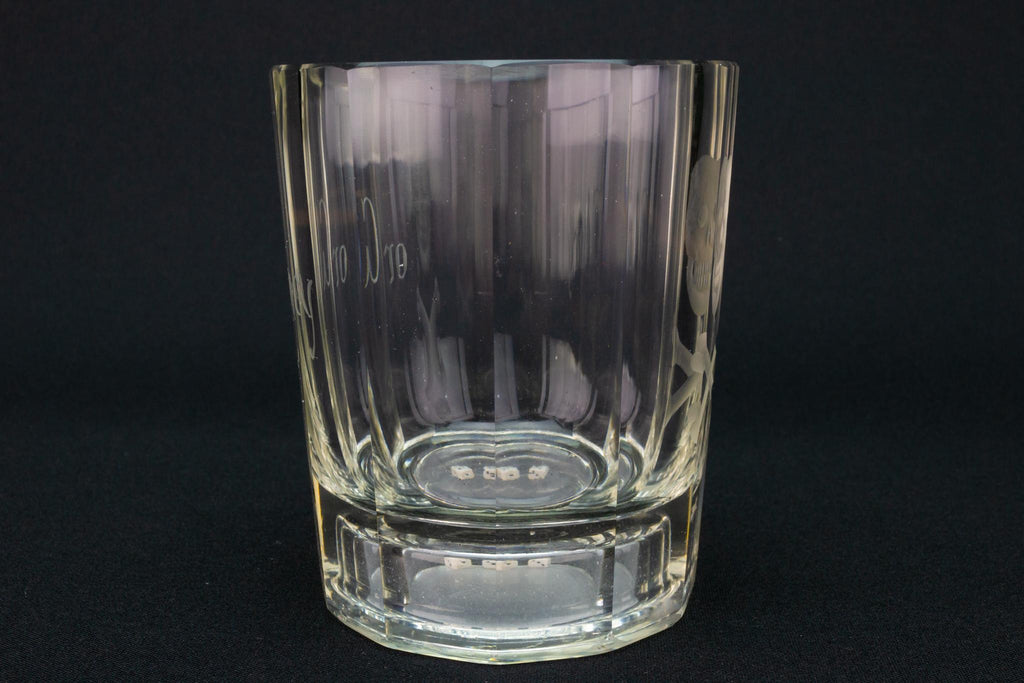 Death or Glory Dice Whisky Glass, English circa 1820