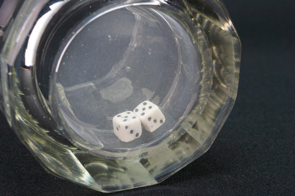 Death or Glory Dice Whisky Glass, English circa 1820
