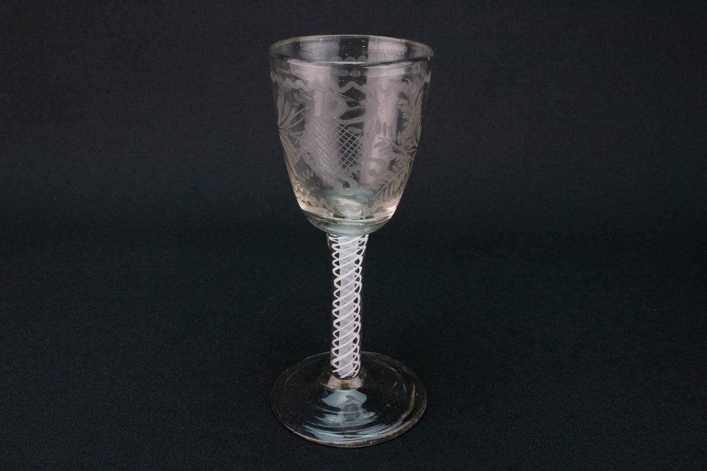 Engraved Ferns Wine Glass, English circa 1760