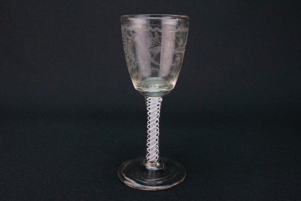 Engraved Ferns Wine Glass, English circa 1760