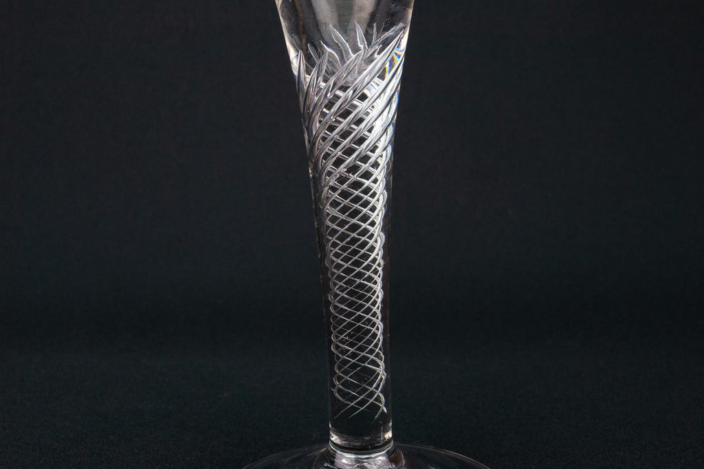 Jacobite Rose Wine Glass, English circa 1750