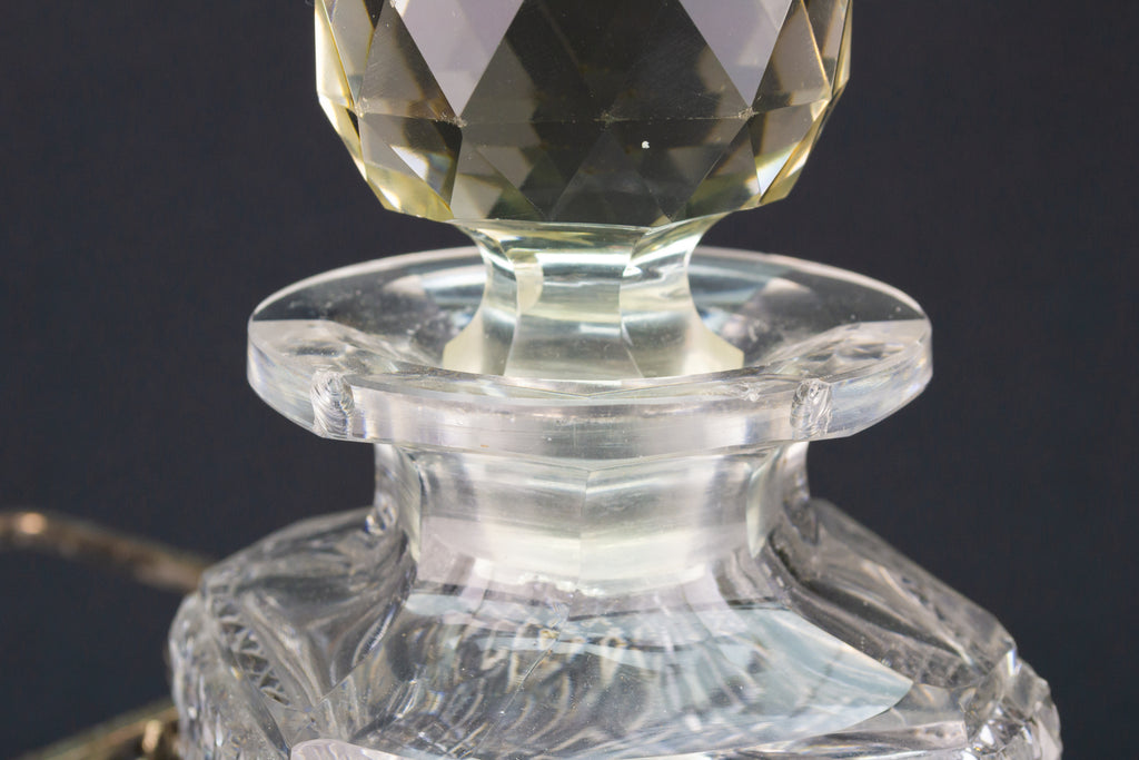 RESERVED for RCH | Square Glass Decanter & Silver Plated Handle 19th Century