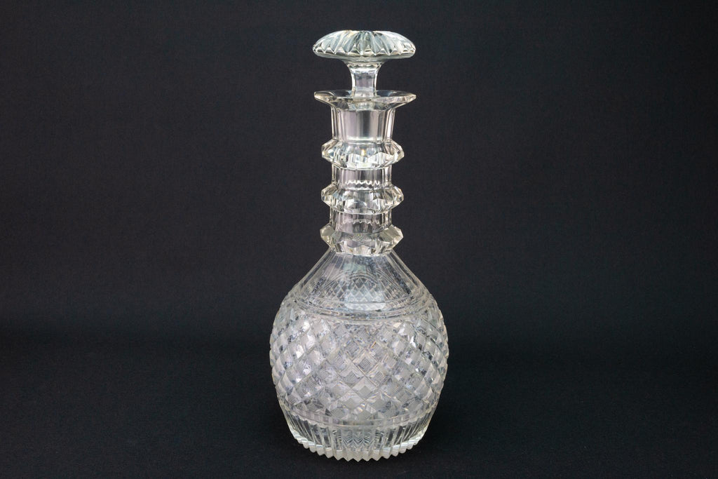 Large Cut Glass Decanter, English Circa 1820