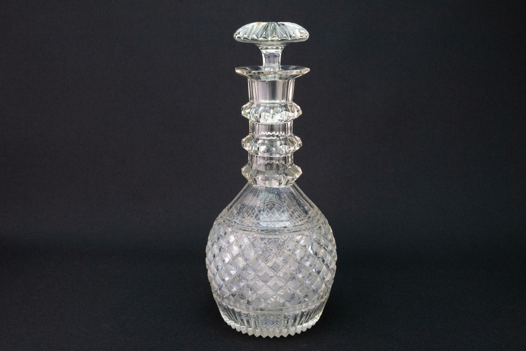 Large Cut Glass Decanter, English Circa 1820