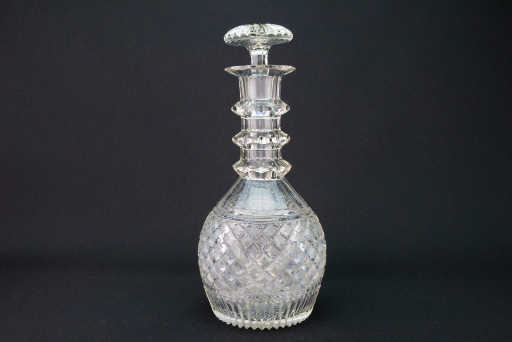 Large Cut Glass Decanter, English Circa 1820