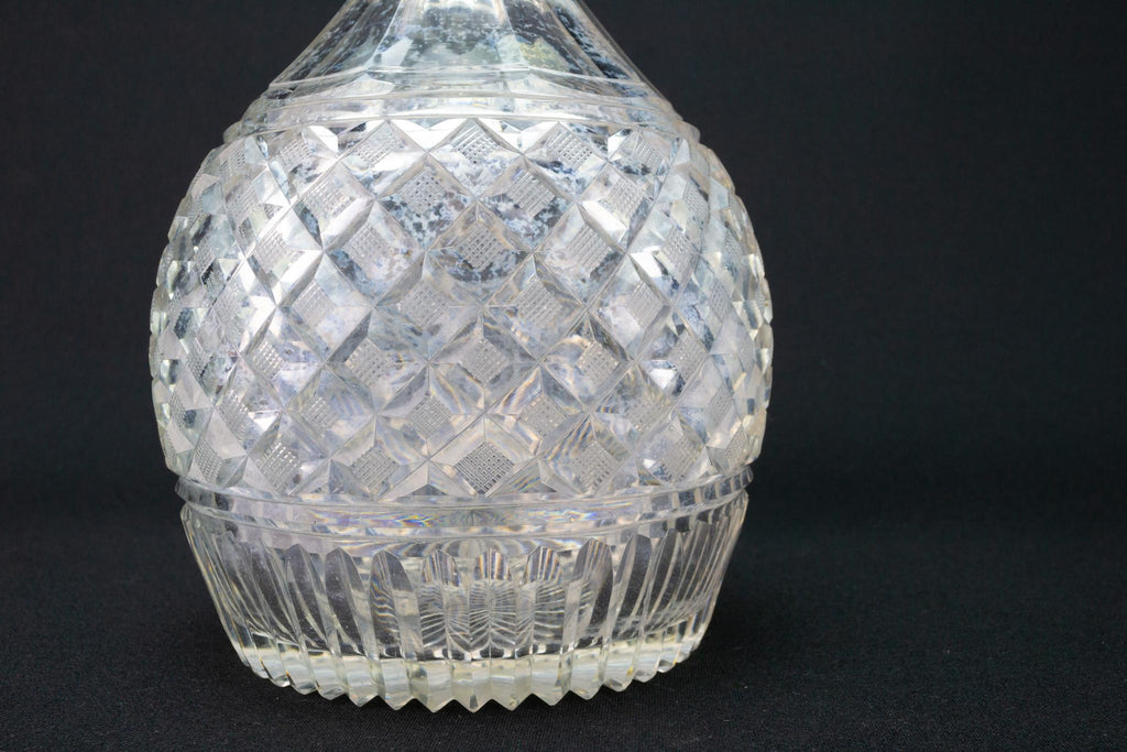 Large Cut Glass Decanter, English Circa 1820