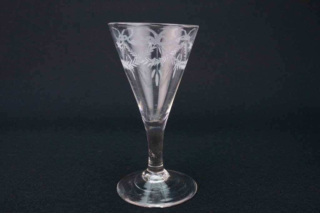 Engraved Port Glass, English circa 1780