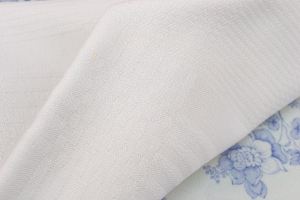 6 White Damask Cotton Napkins, English 1920s