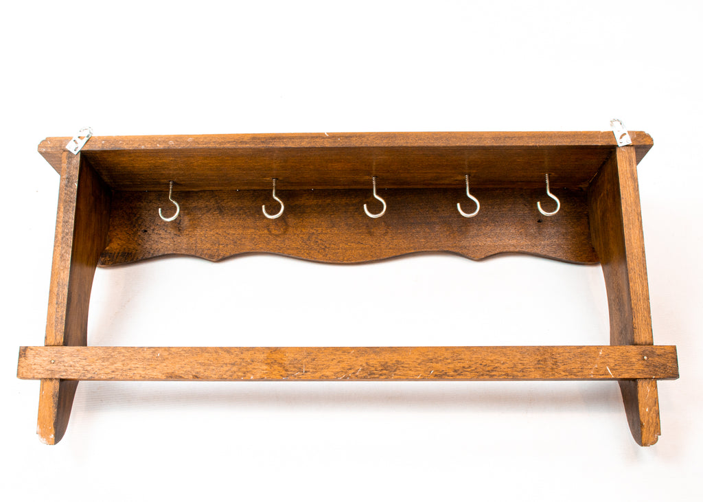 Arts & Crafts Oak and Copper Shelf, English circa 1900