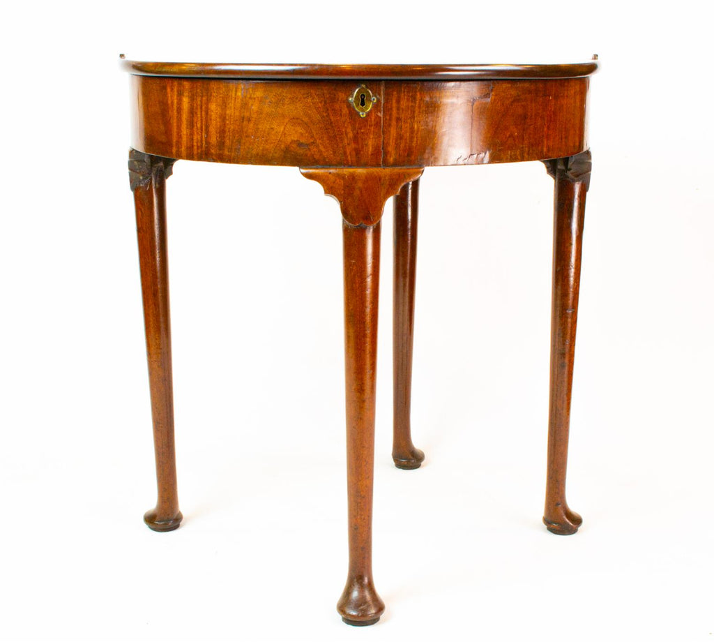 Mahogany Demilune Folding Table, English 18th Century