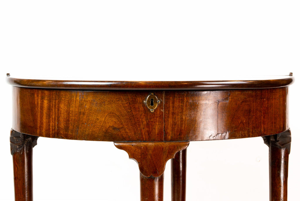 Mahogany Demilune Folding Table, English 18th Century