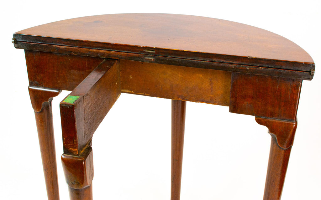 Mahogany Demilune Folding Table, English 18th Century
