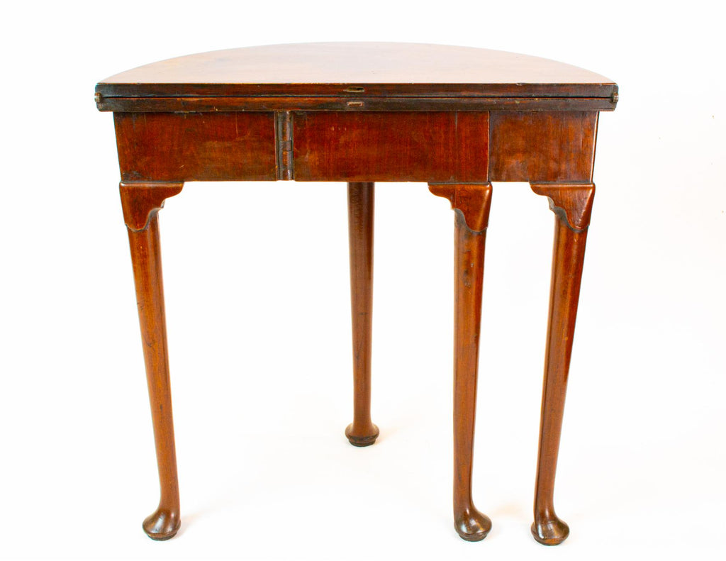 Mahogany Demilune Folding Table, English 18th Century