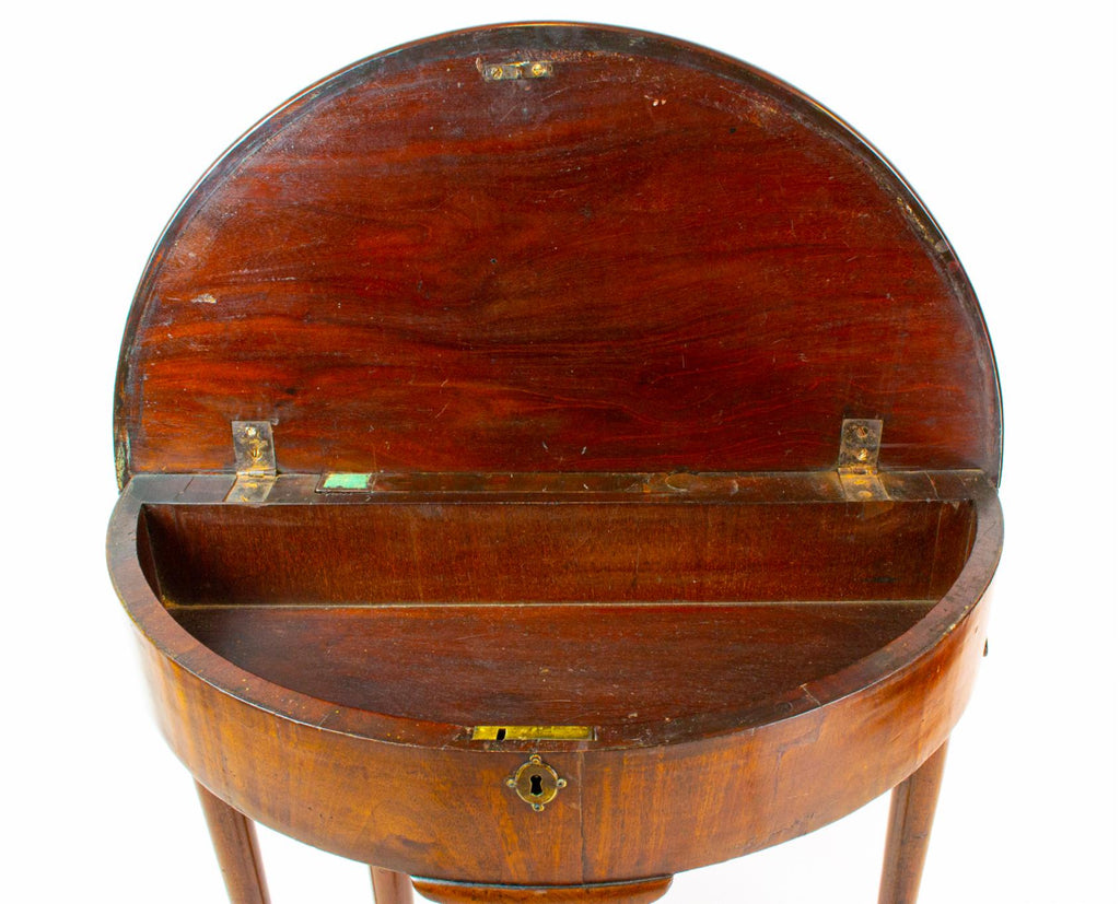Mahogany Demilune Folding Table, English 18th Century