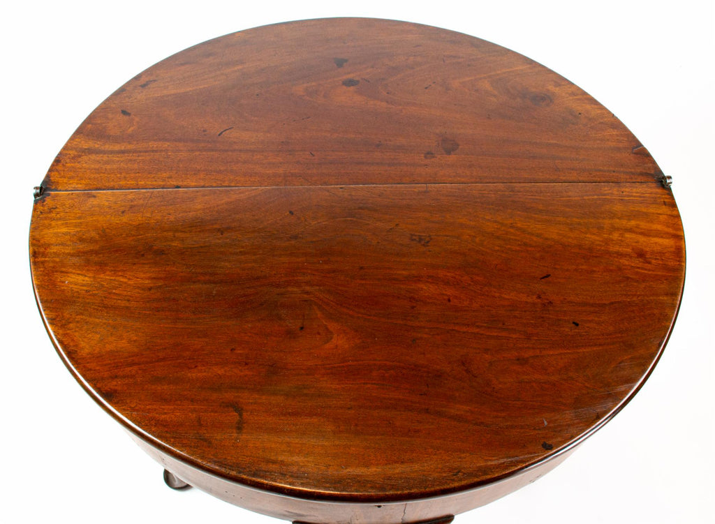 Mahogany Demilune Folding Table, English 18th Century