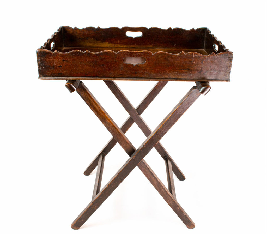 Mahogany Butlers Tray On Stand, English 18th Century