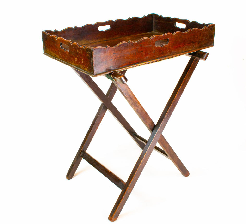 Mahogany Butlers Tray On Stand, English 18th Century
