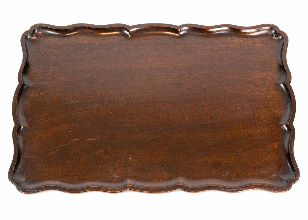 Solid Mahogany Serving Tray, English Circa 1900