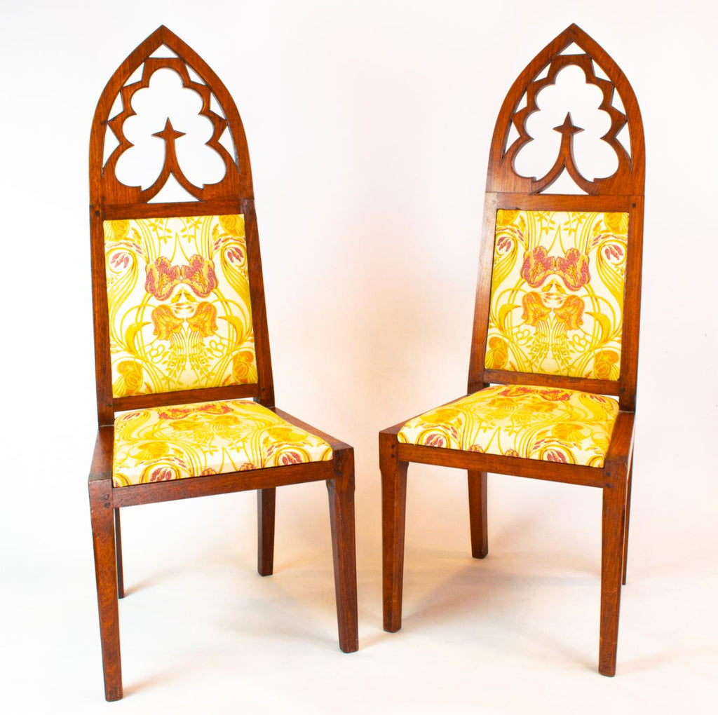 Two Gothic Revival Chairs, English 19th Century