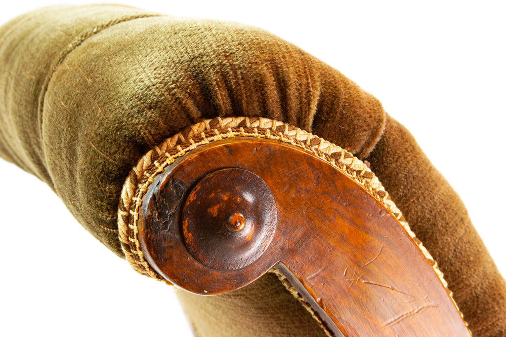 Small Green Walnut Chair, English 19th Century