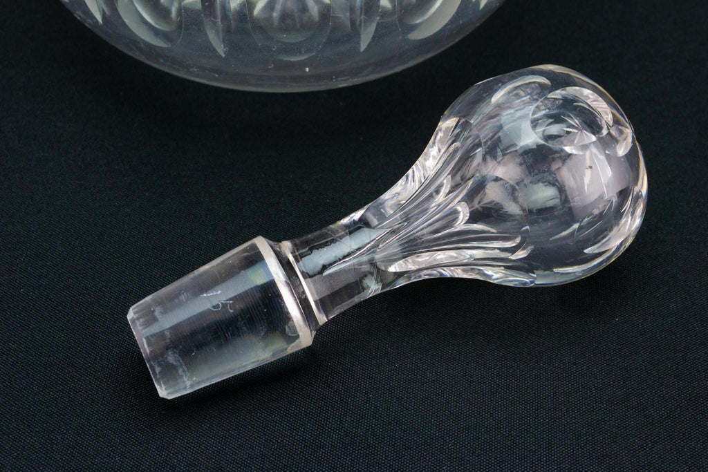 Cut Glass Glass Victorian Decanter, English Circa 1900