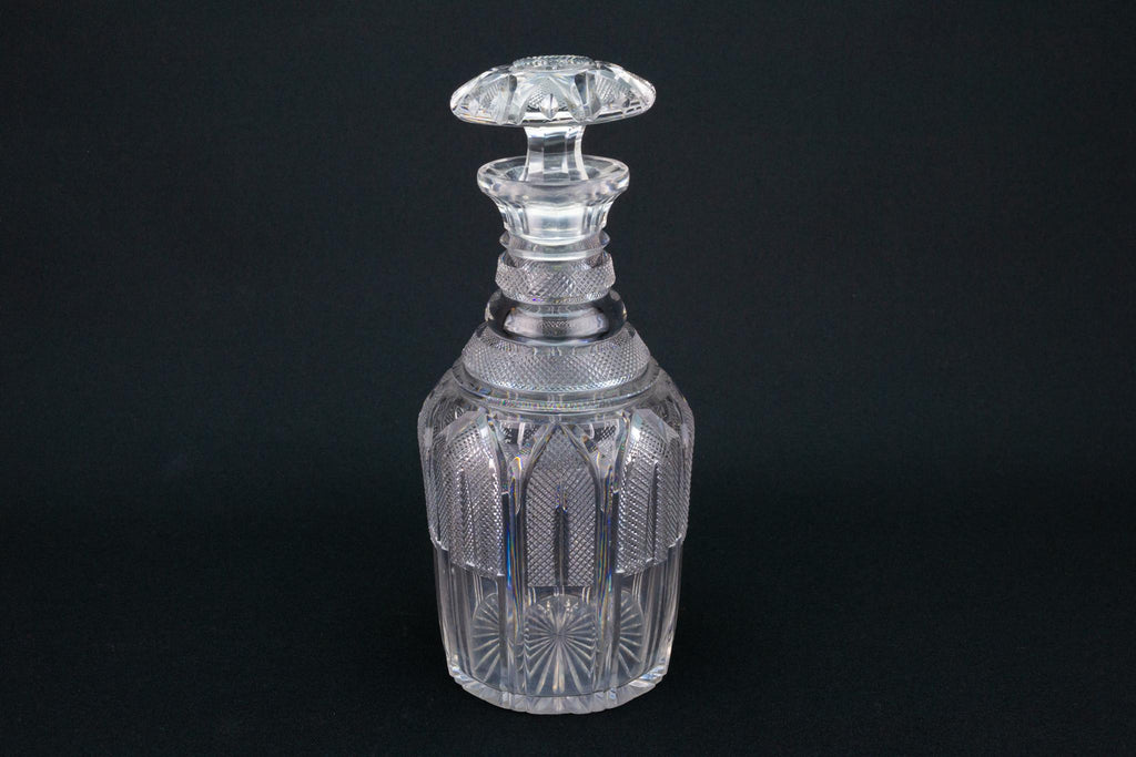 Small Cut Glass Decanter, English Circa 1800