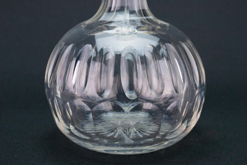 Globular Cut Glass Decanter, English 19th Century