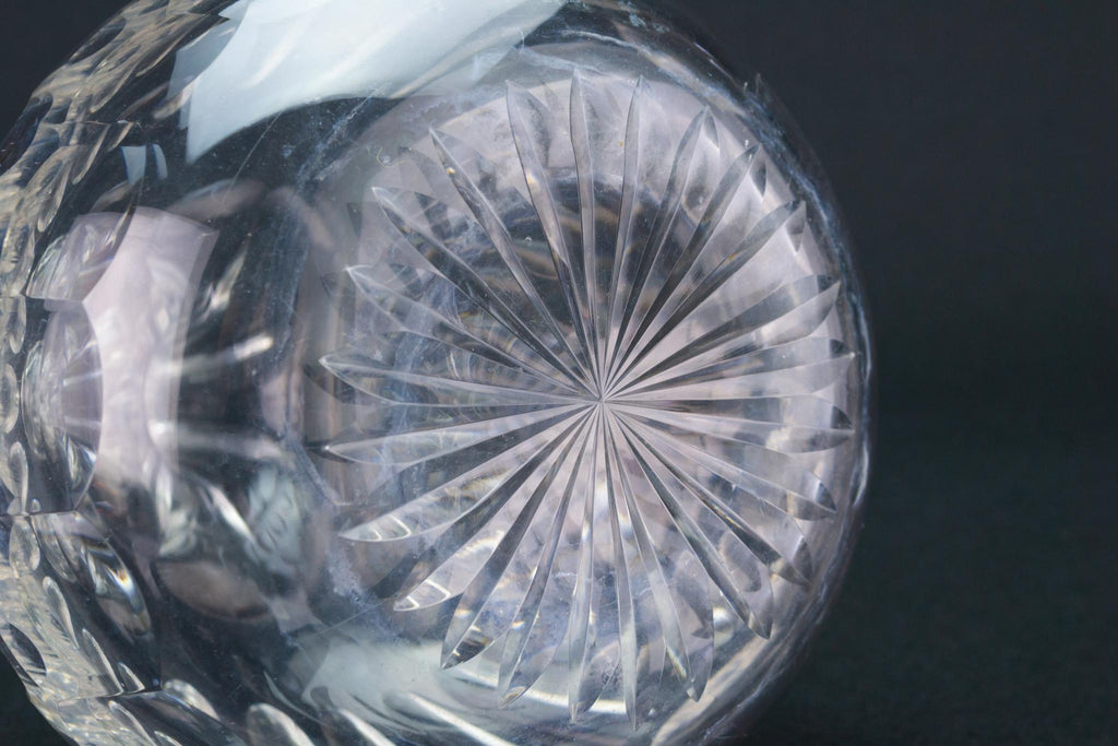 Globular Cut Glass Decanter, English 19th Century