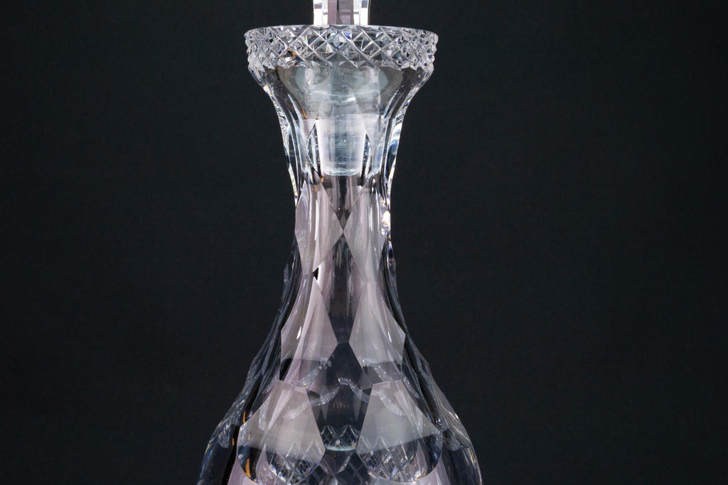 Tall Cut Glass Wine Decanter