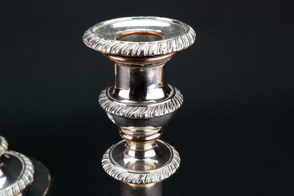 Silver Plated Extending Candlesticks, English 1820s